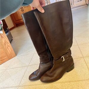 Brown Knee-High Ralph Lauren leather boots